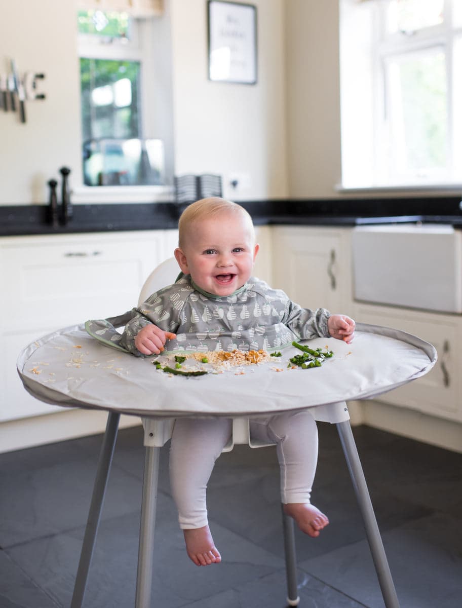 Tidy Tot Bib and Tray Kit for easy feeding.