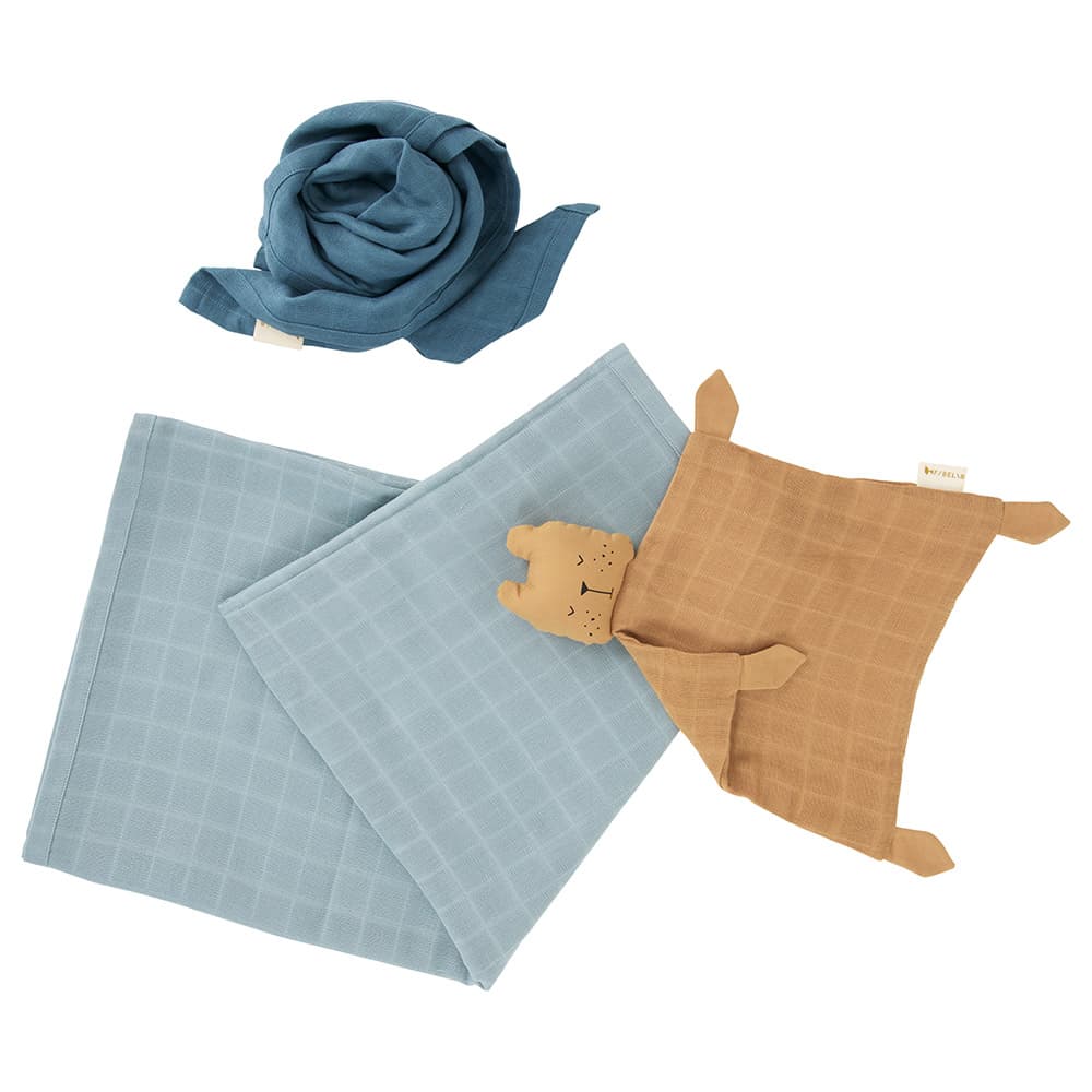 Fabelab Organic Newborn Baby Gift Box in Cottage Blue Mix