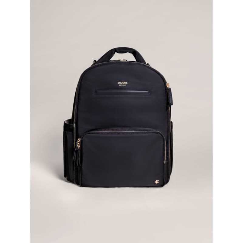 JuJuBe Classic Diaper Backpack in Black, stylish and functional for modern parents.