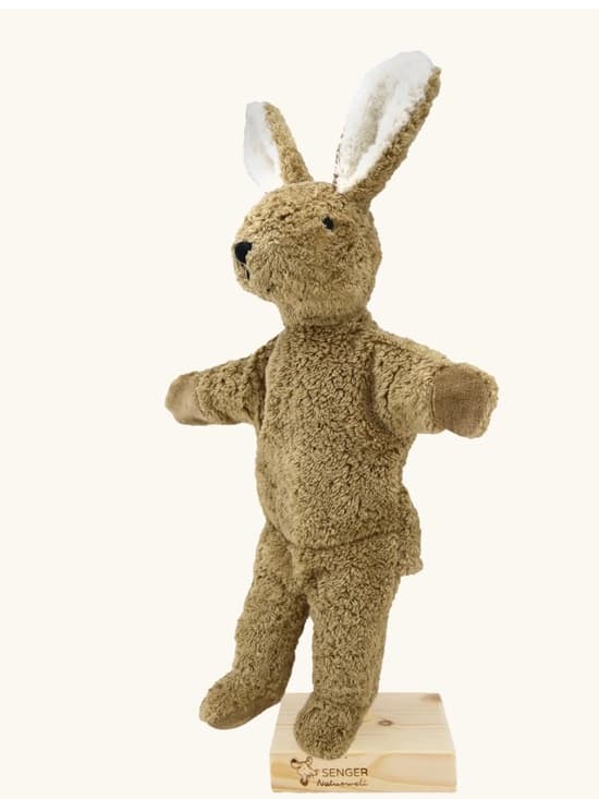 Senger Naturwelt natural bunny hand puppet made from organic cotton.