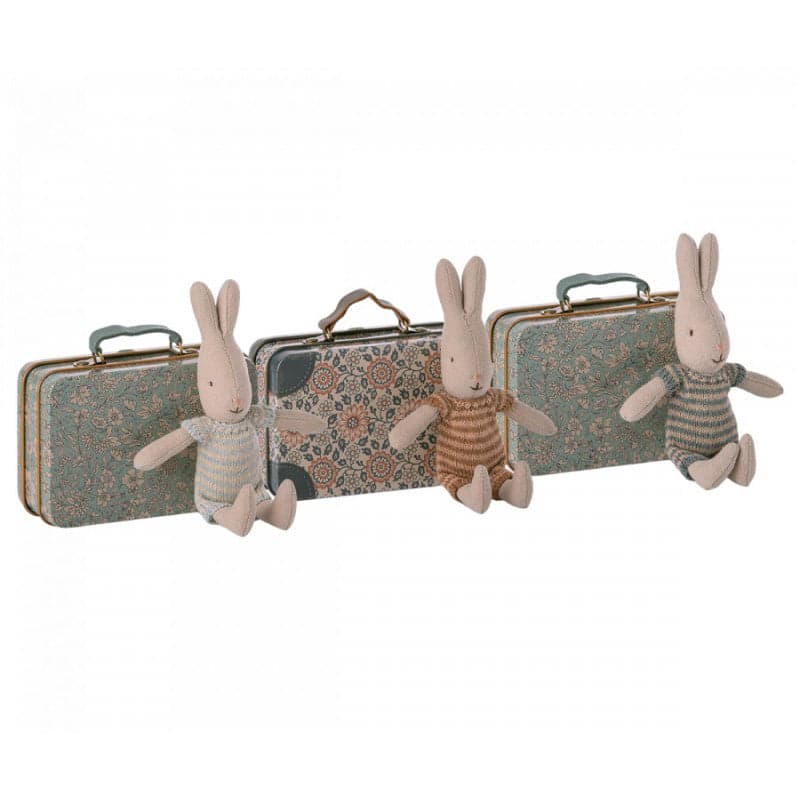Maileg Rabbit in Suitcase, Micro 3 Ass.
