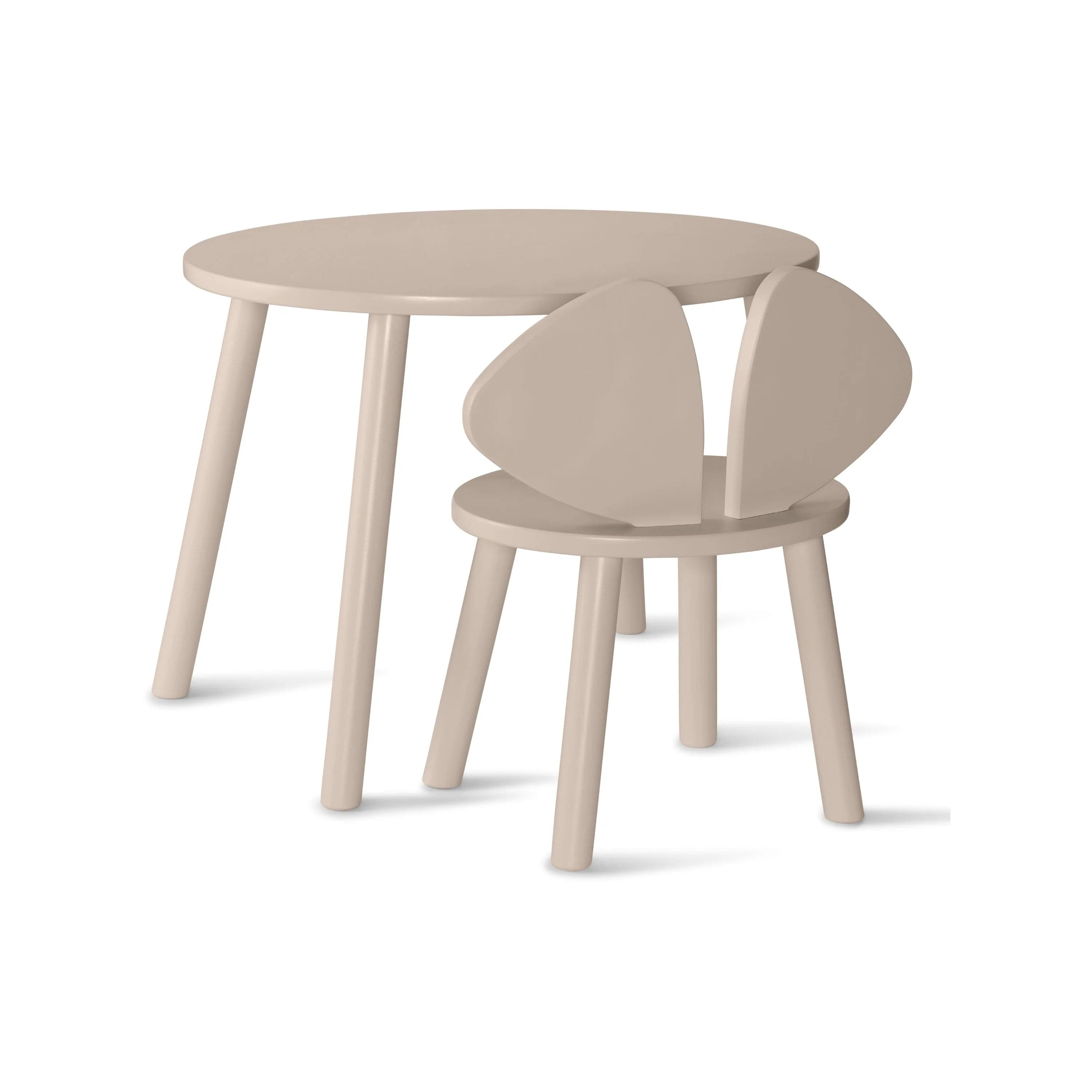 Nofred Mouse high chair and children's table set in beige.