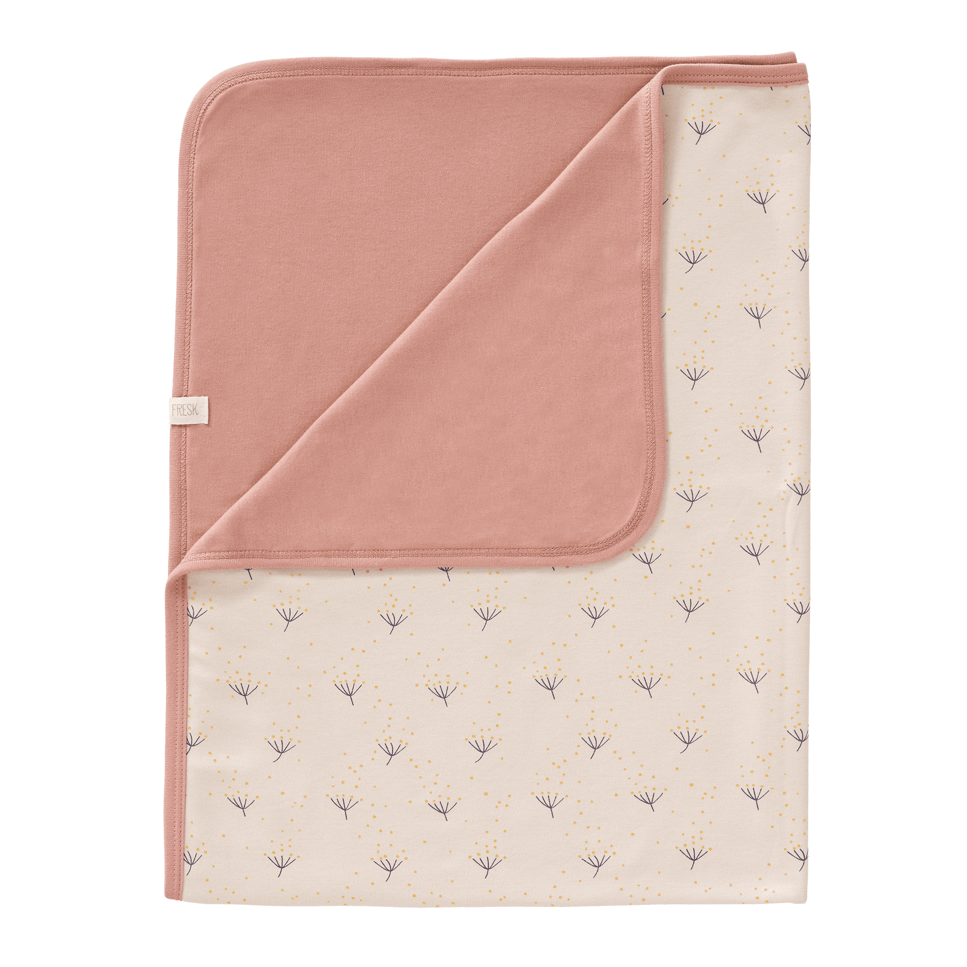 Fresk Baby Blanket Dandelion, a soft organic cotton blanket with a dandelion pattern.