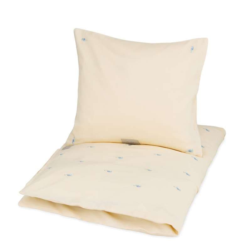 Cam Cam Copenhagen Baby Bedding in Sea Garden design with embroidered details.