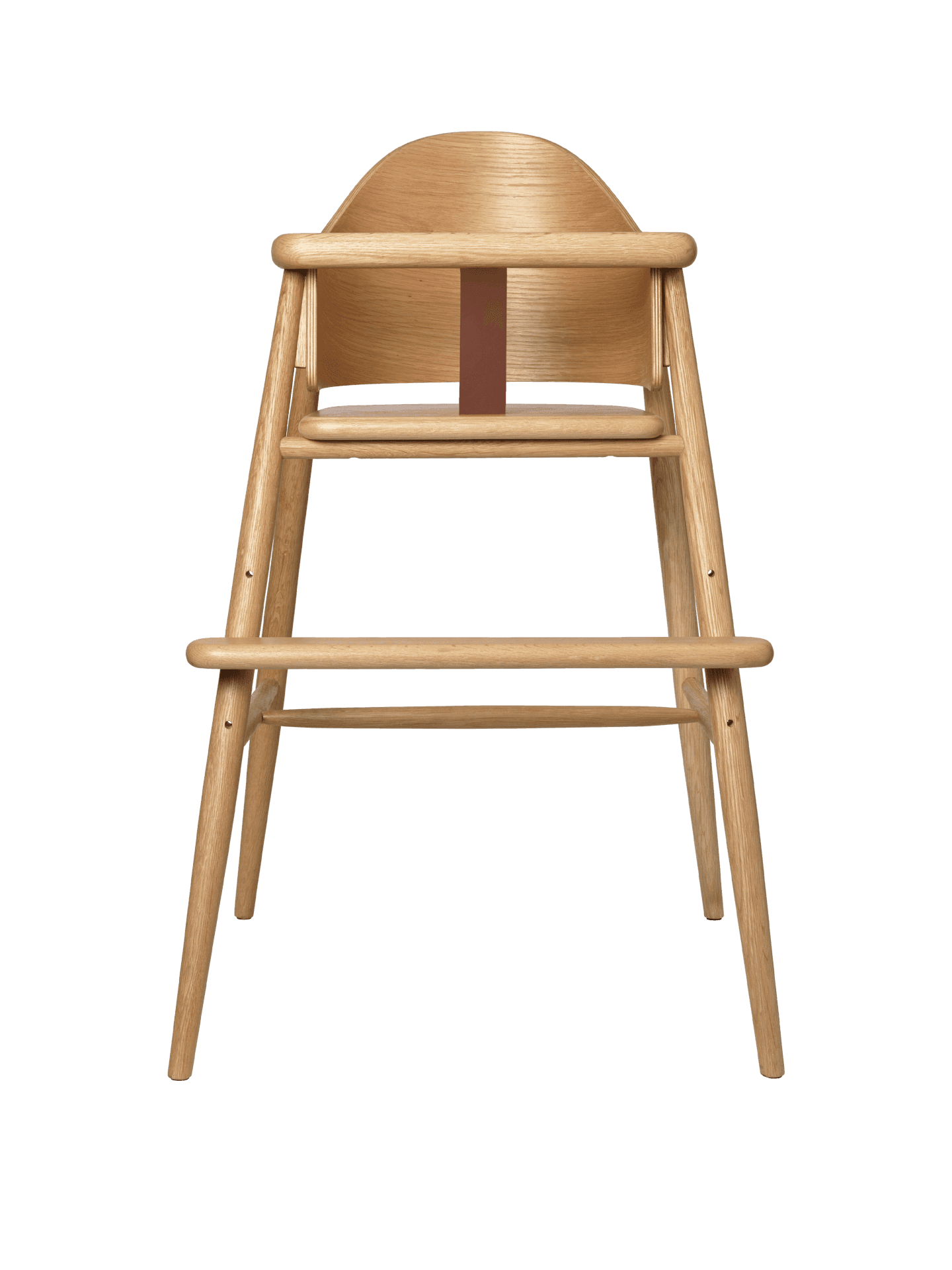 Muru High Chair in Natural Oak by Ferm Living, showcasing elegant design.