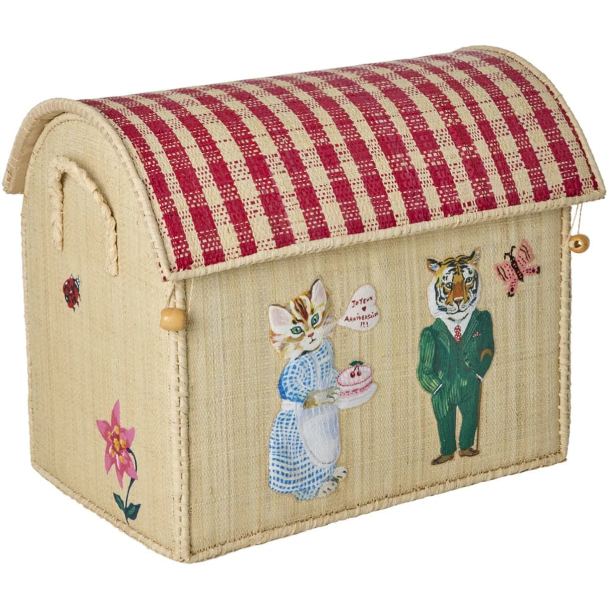 Colorful Small Toy Basket with Nathalie Lété Theme from Rice By Rice.