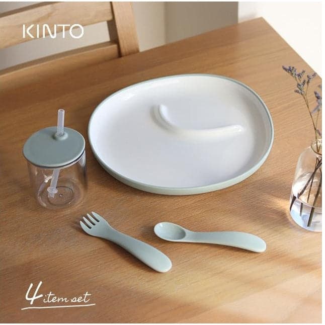Kinto BONBO Children's Tableware Set of 4 in soft colors.