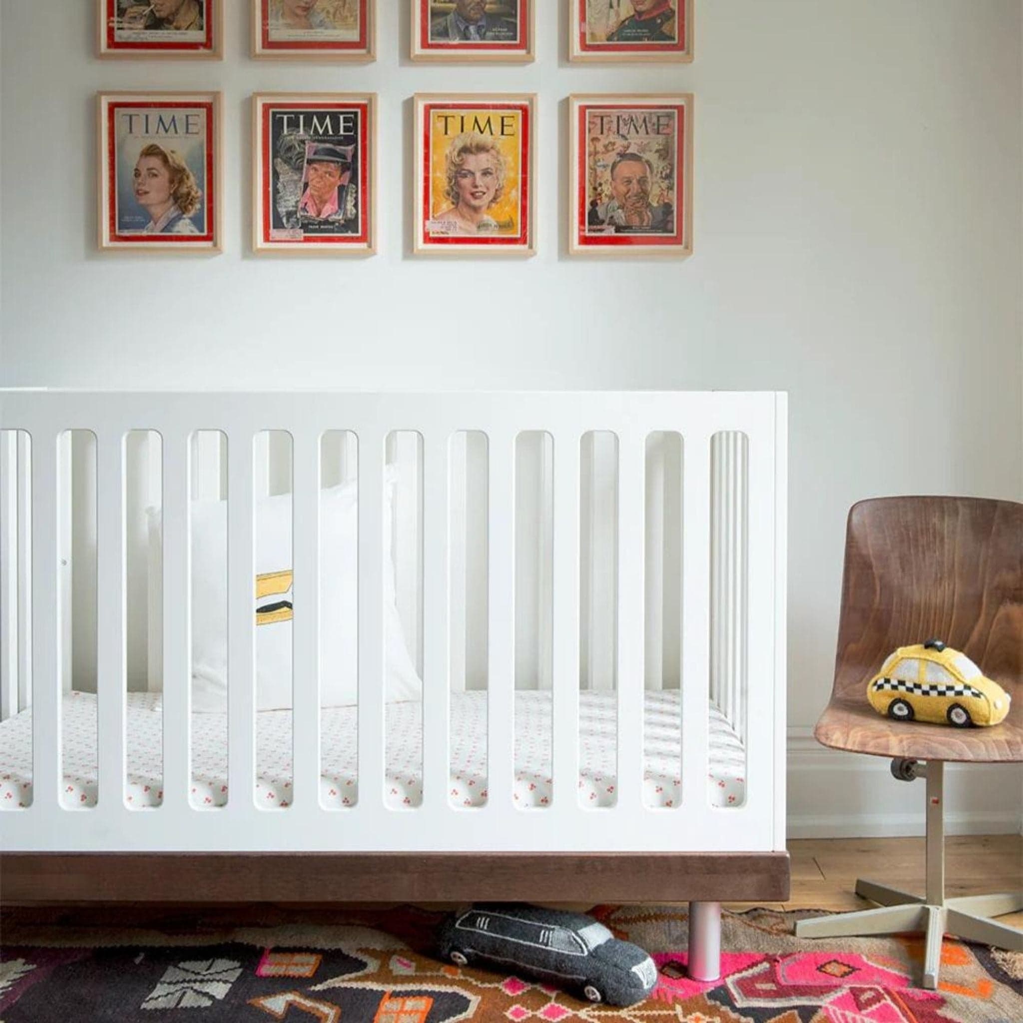 Oeuf NYC Classic Cot Bed in Walnut with minimalist design.