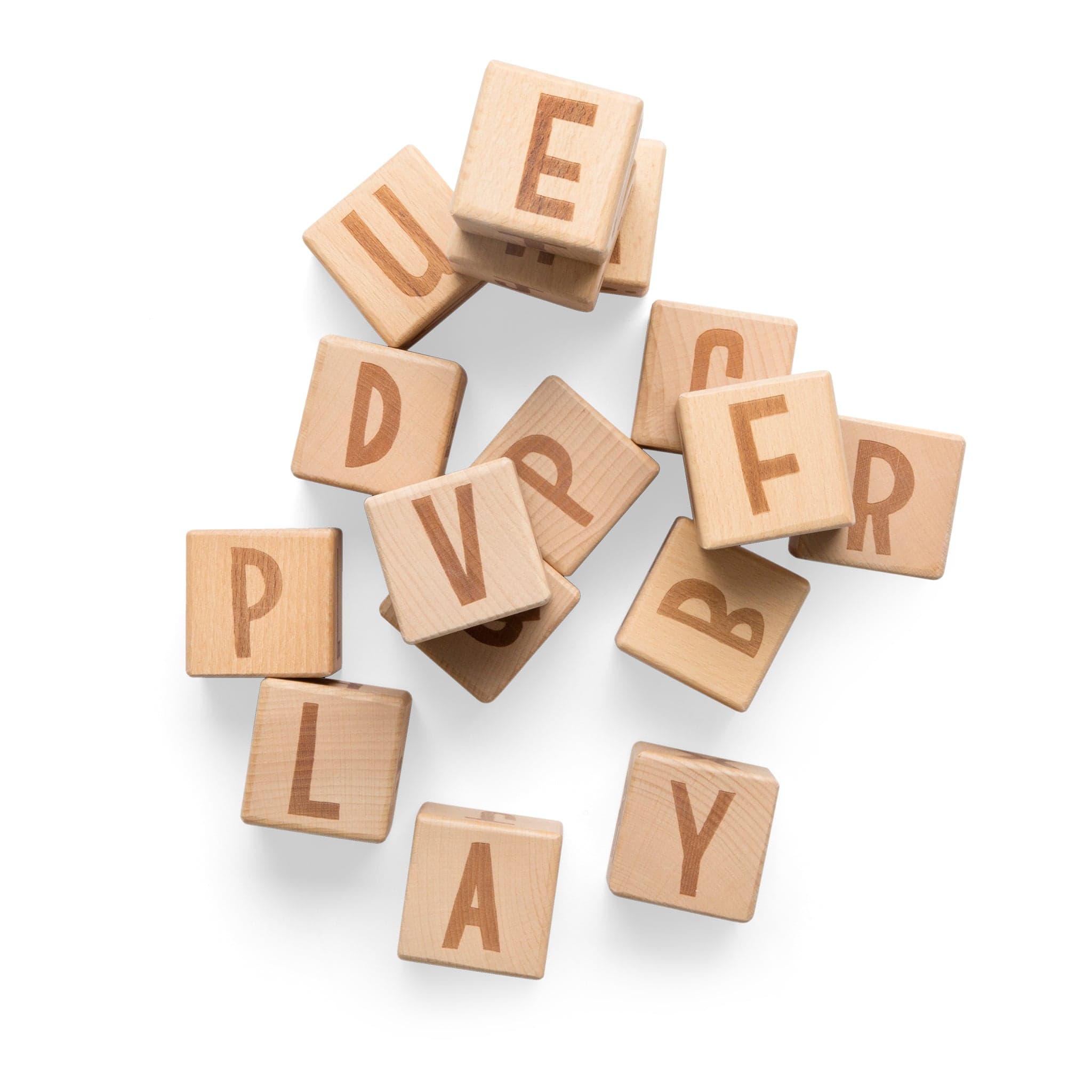 Wooden alphabet blocks from Sebra Play, designed for toddlers.