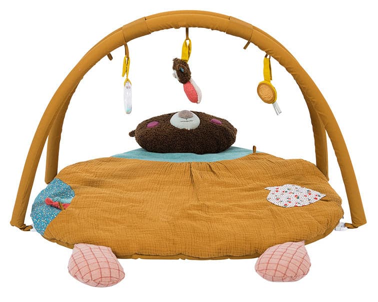Moulin Roty Babygym with colorful designs for infant play.