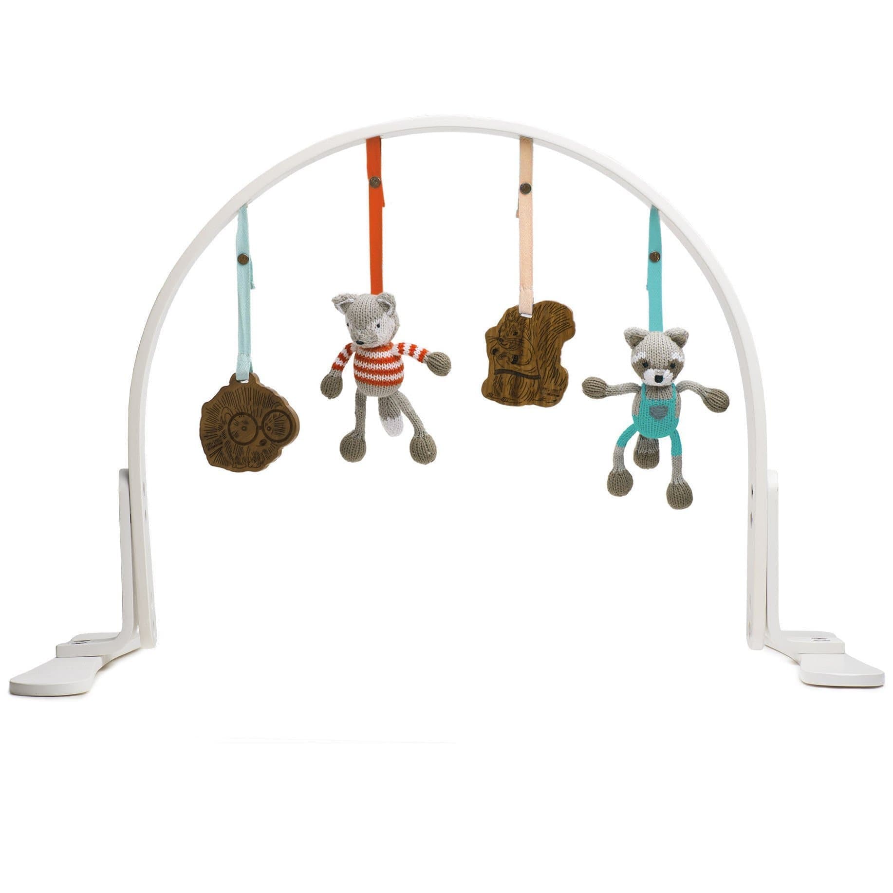 Finn + Emma play gym in woodland theme, made from organic cotton.