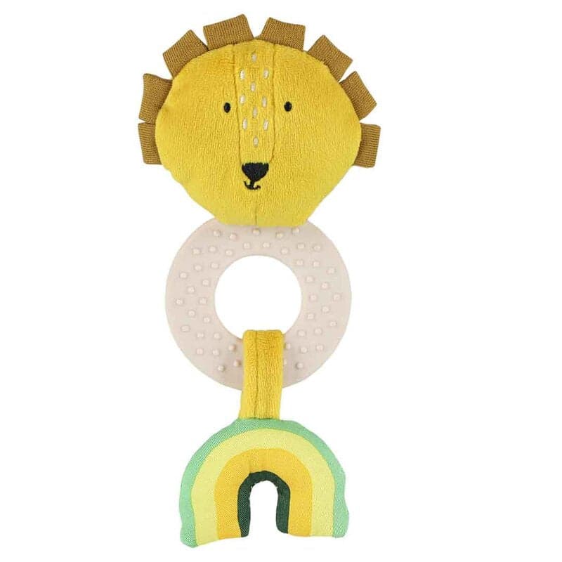 Trixie Teething Toy Mr. Lion designed for babies 3 months and up.