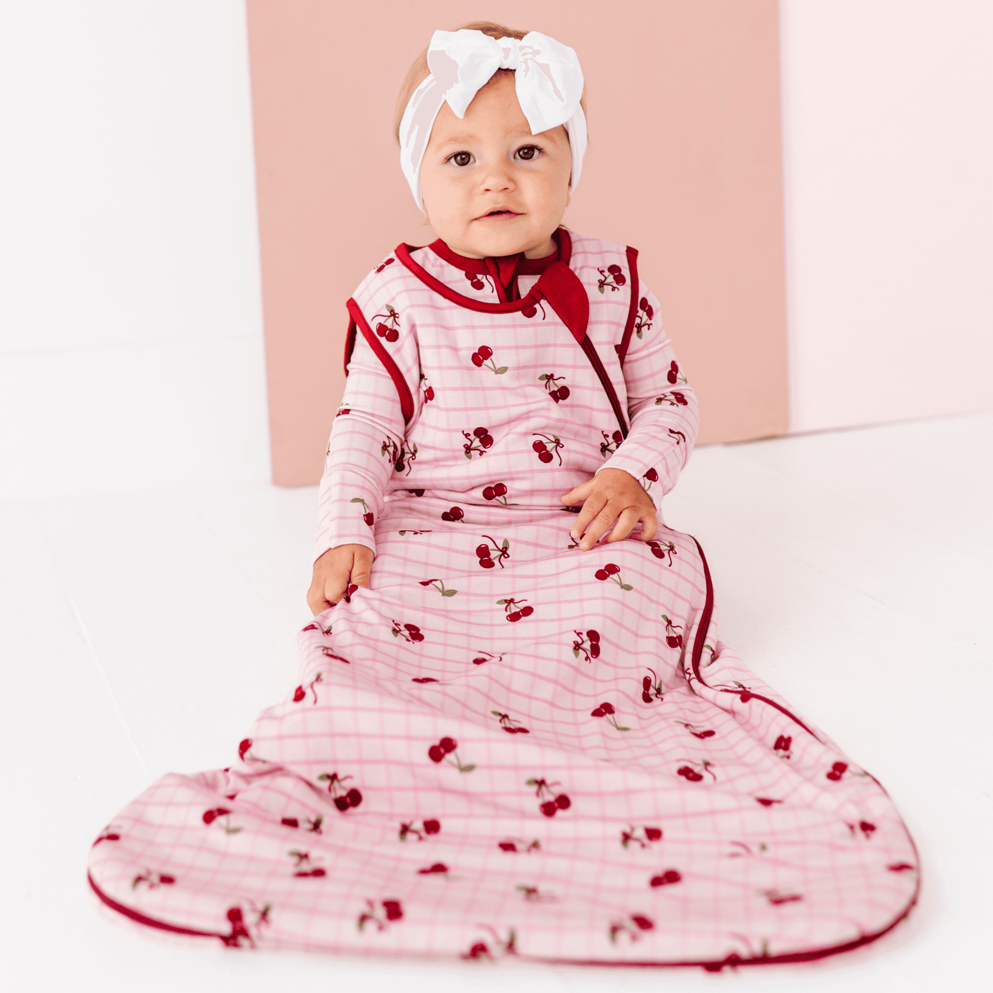 Cherry Bamboo Sleep Sack for Babies by Kiki + Lulu, soft and breathable.