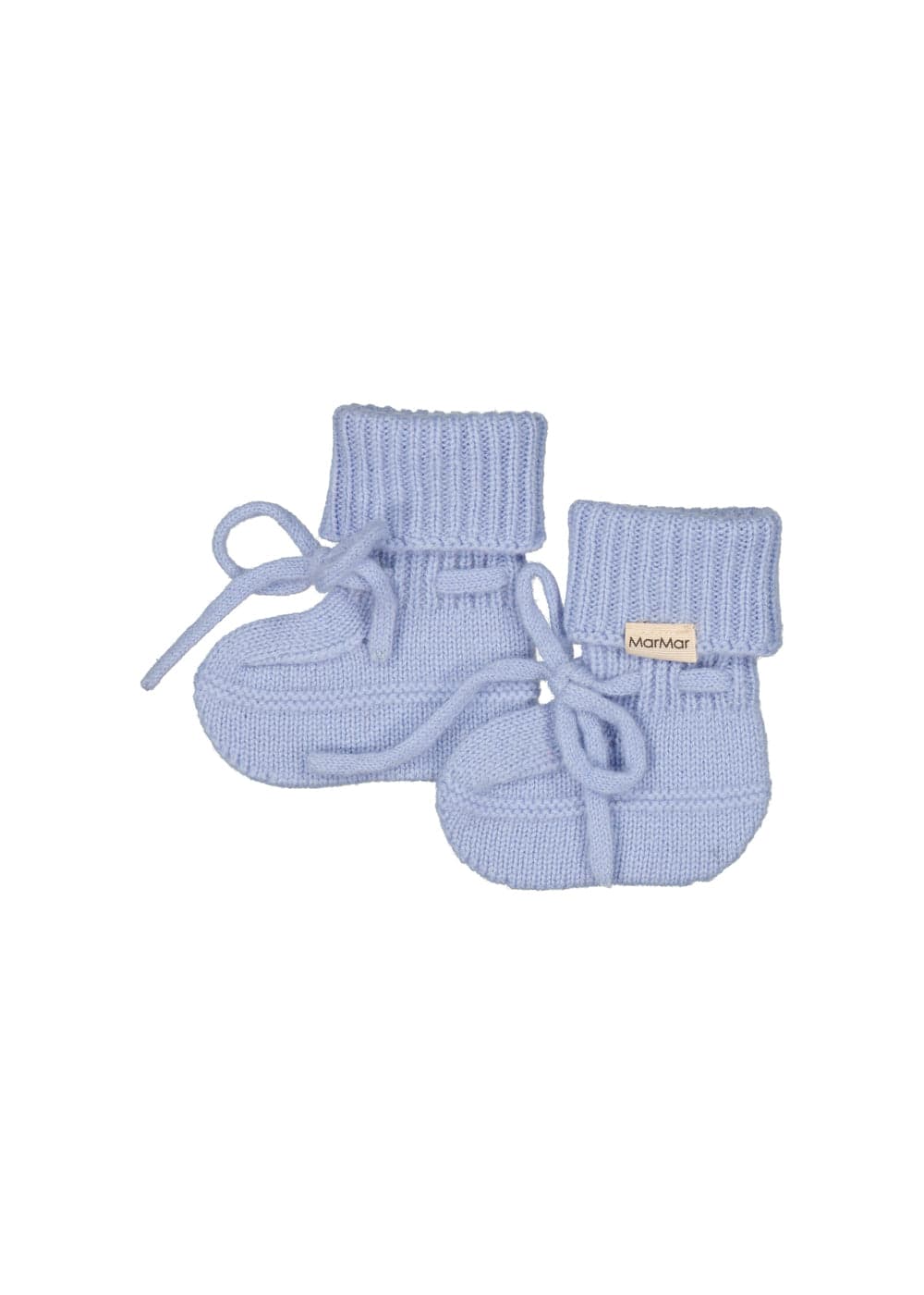 Light blue baby booties with cashmere lining and non-slip soles