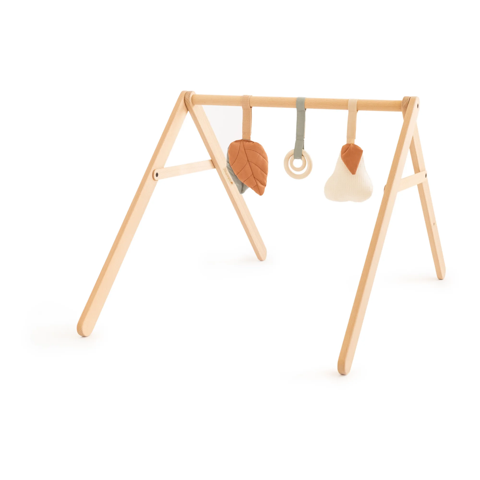 Wooden Activity Arch with Toys by Nobodinoz for baby playtime.