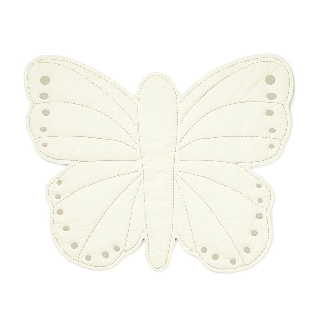 Butterfly Play Mat in off-white, designed for safe play.