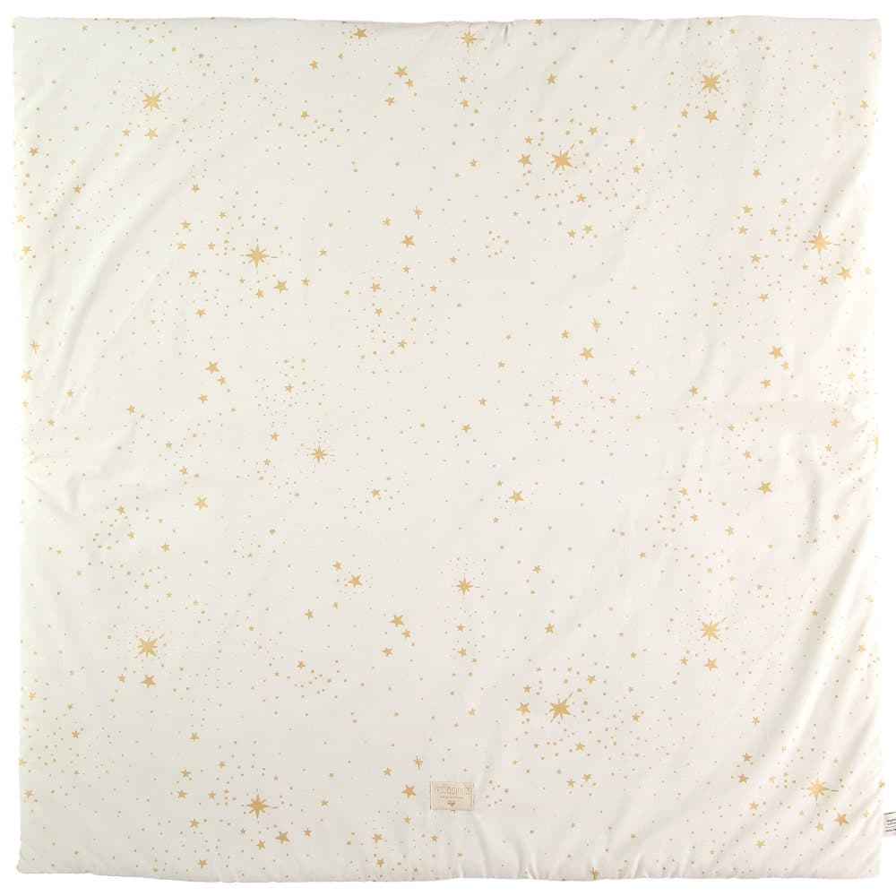 Nobodinoz Square Playmat 100x100 with white stars design.