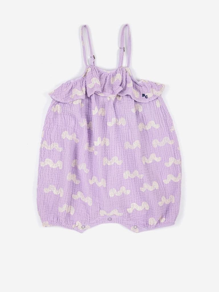 Bobo Choses Waves All Over Romper for babies in organic cotton.
