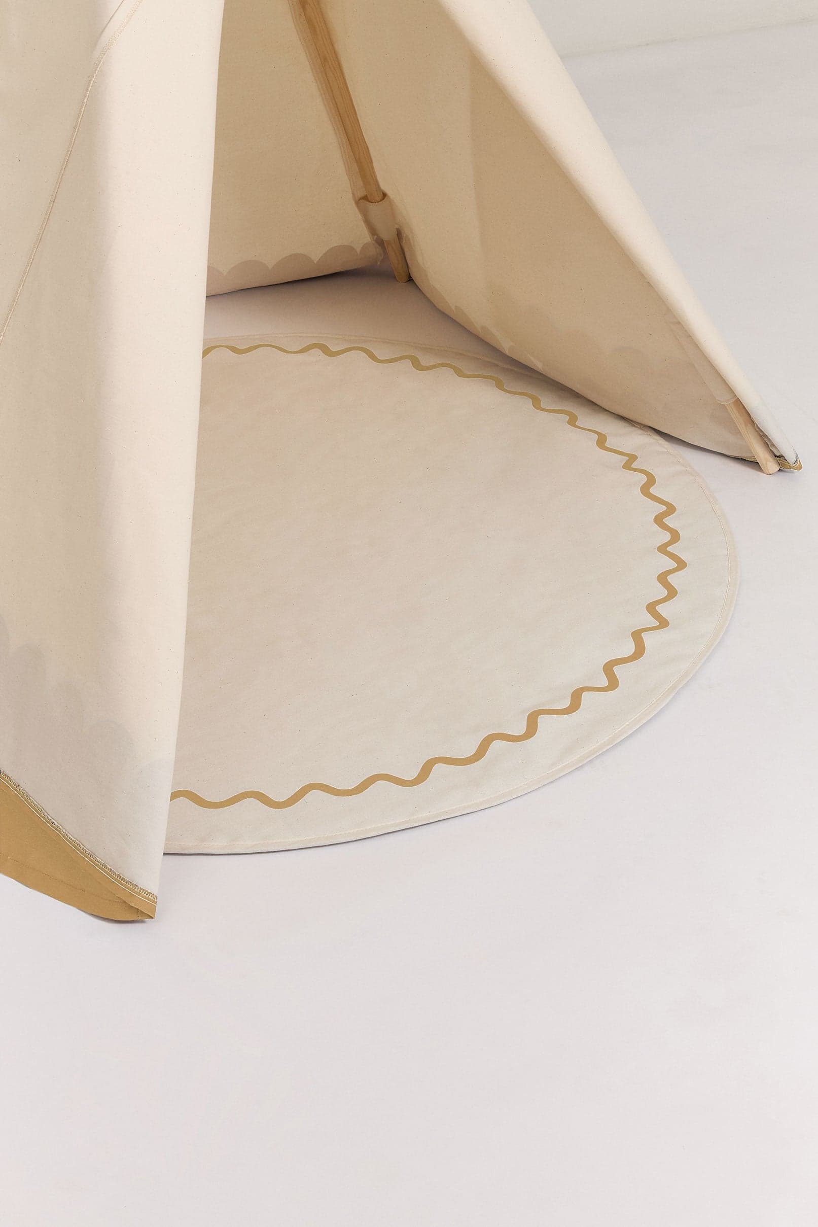 Playmat Vibes Ochre by Nobodinoz, a soft and stylish baby playmat.