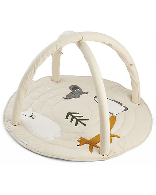Neel Activity Play Mat by Liewood with removable arches in Arctic Mix design.