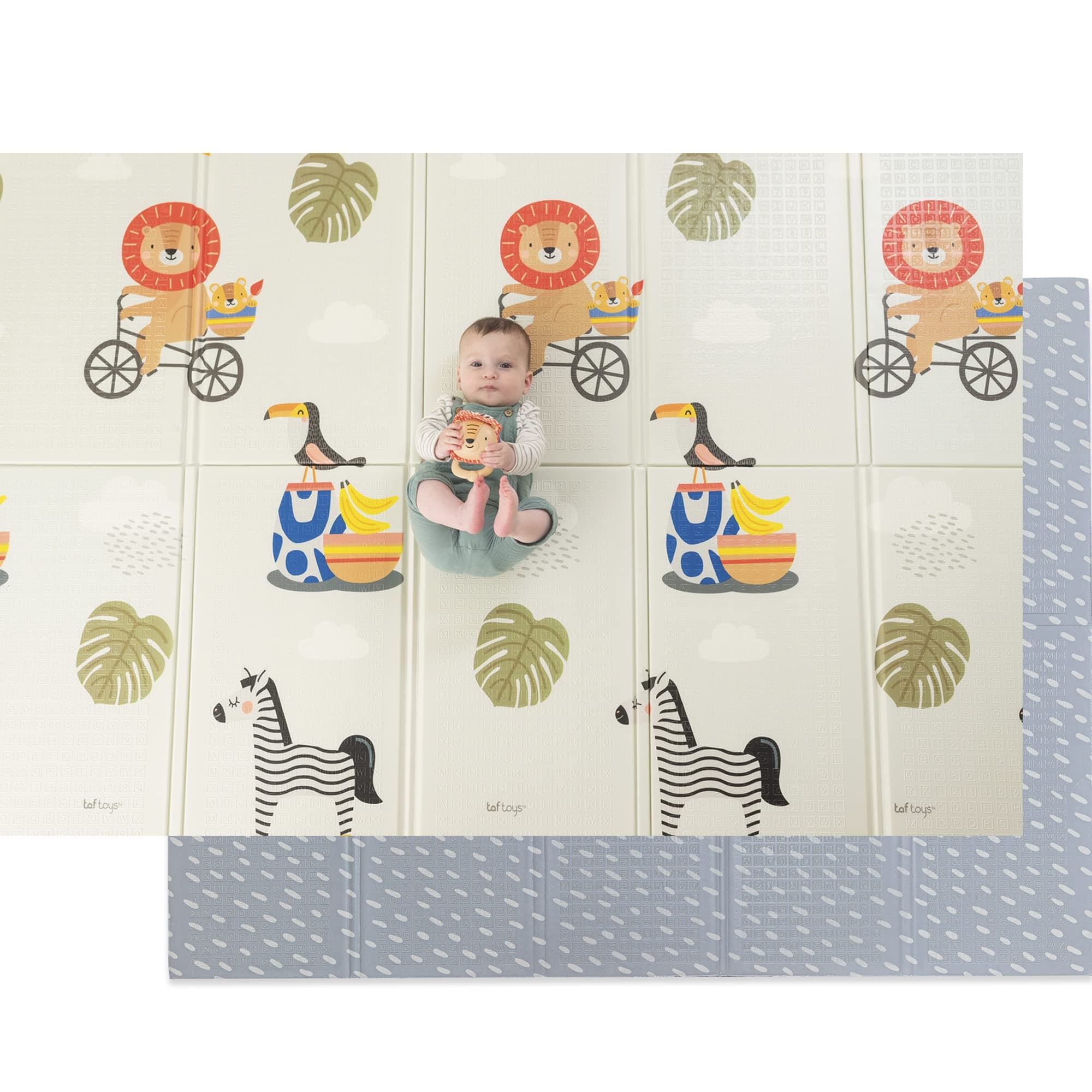 Taf Toys Extra-Large Cushioned Folded Baby Play Mat, perfect for safe play.