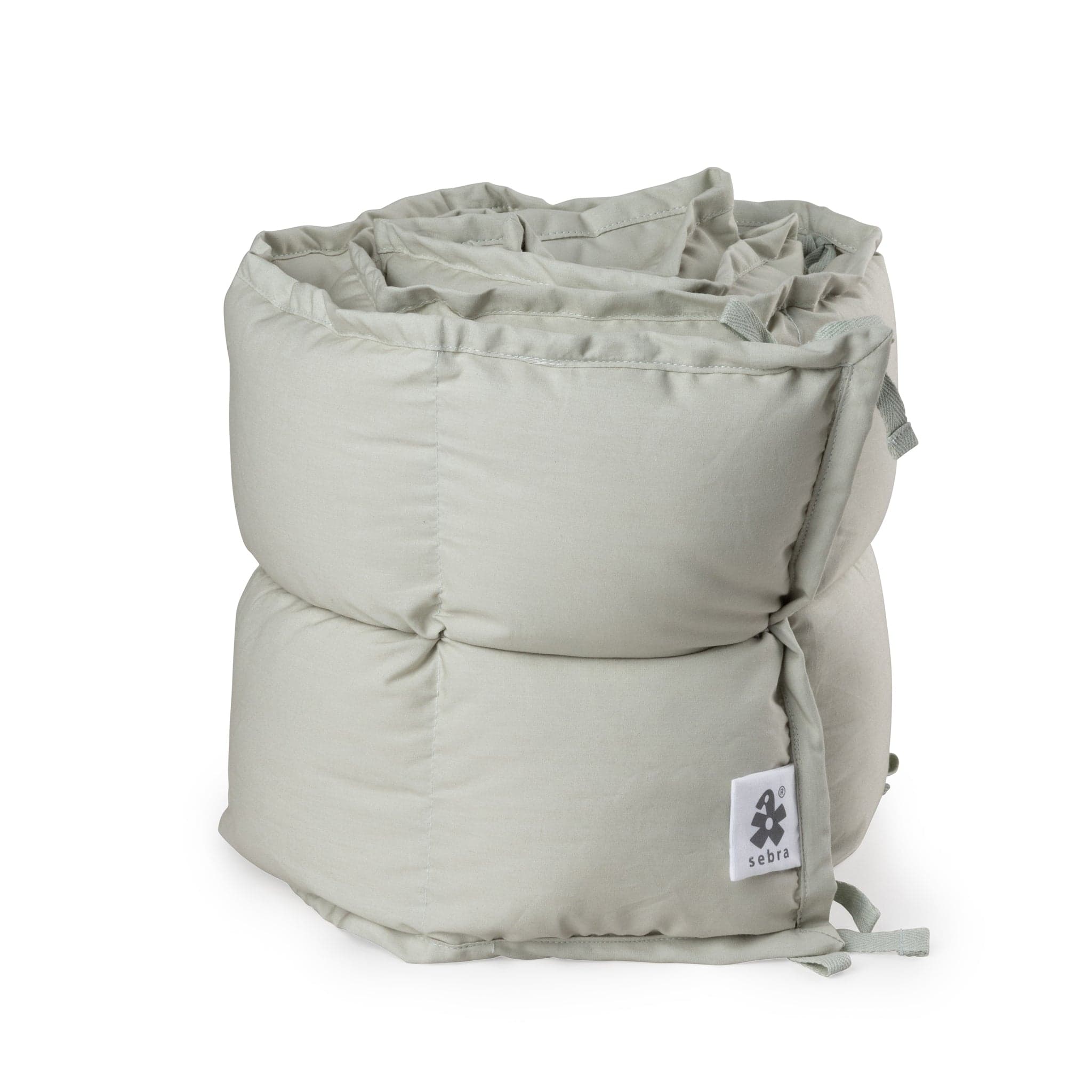 Sebra Baby Bumper 180 cm in mist green, made from kapok.