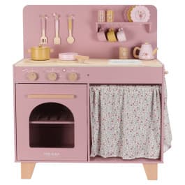 Little Dutch Wooden Play Kitchen in Pink with accessories.