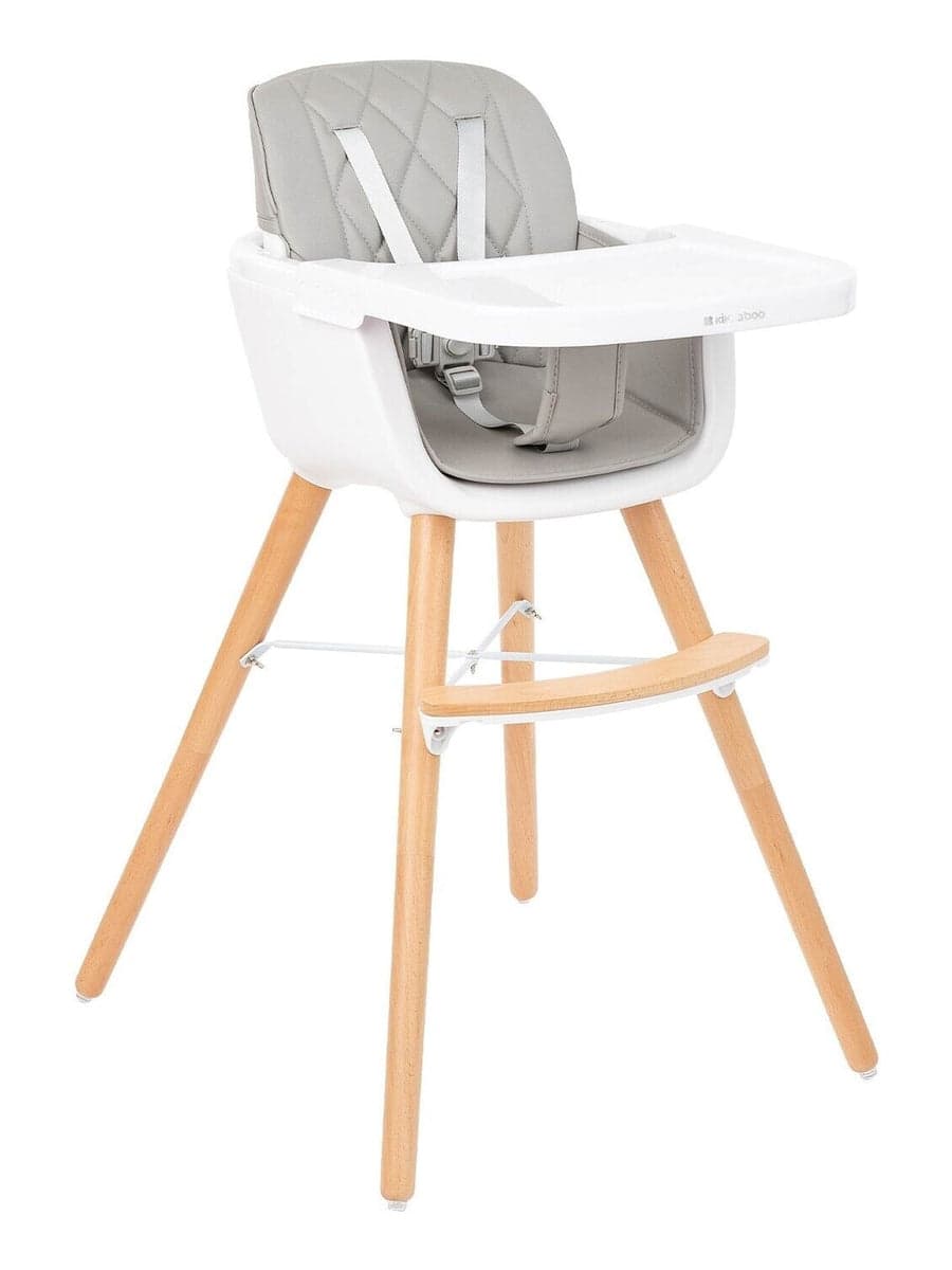 KikkaBoo Woody 2 in 1 Highchair in grey color.