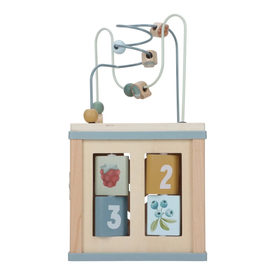 LITTLE DUTCH Wooden Activity Cube with various interactive features