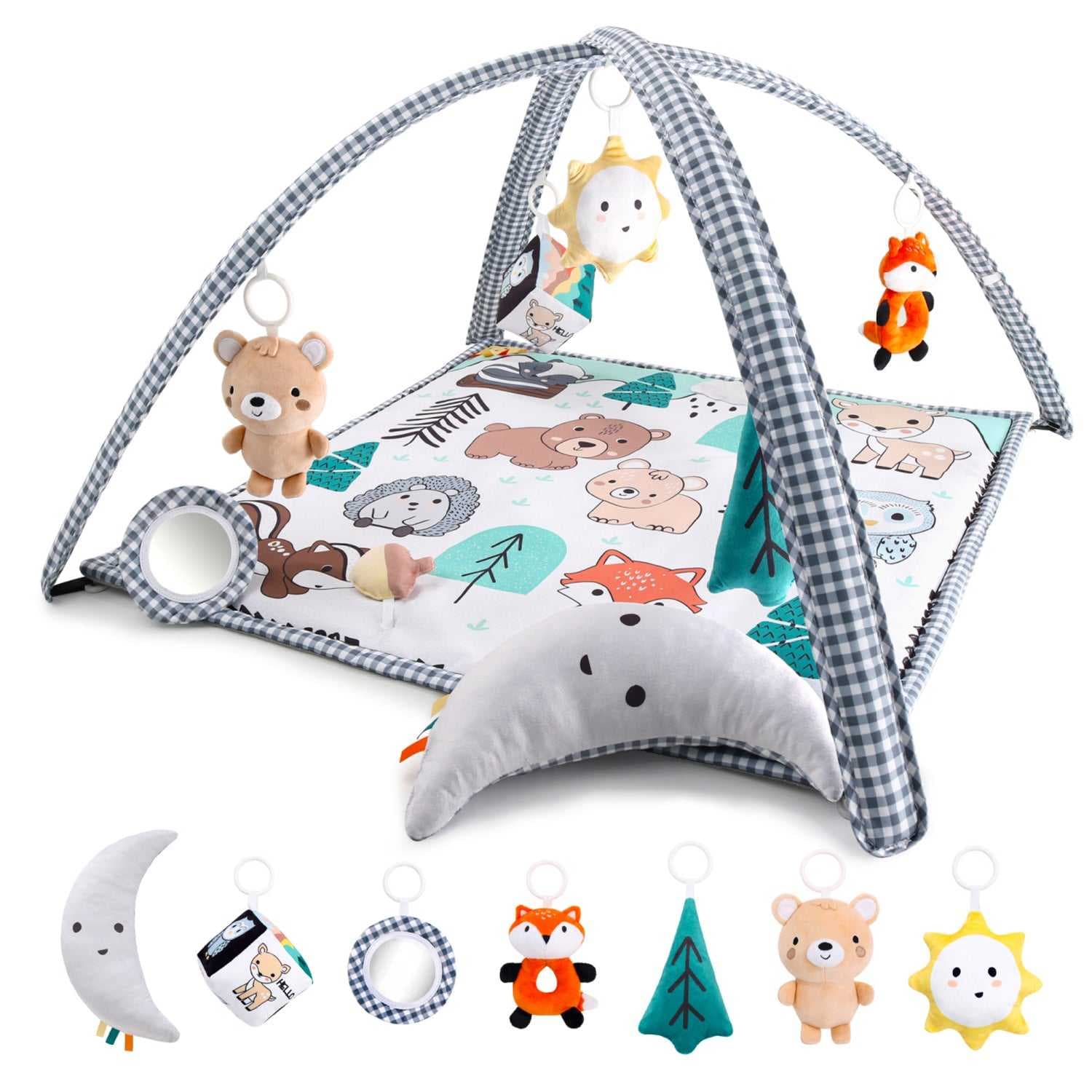Woodland 7-in-1 Baby Activity Gym and Playmat by The Peanutshell