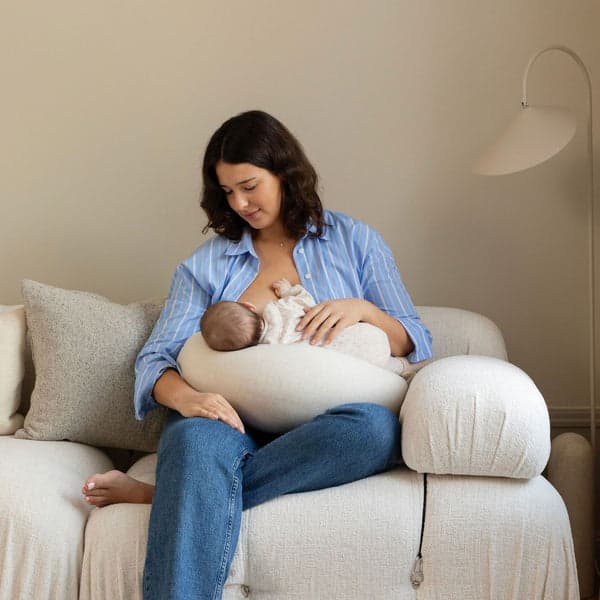 bbhugme Nursing Pillow by Mori in soft white.