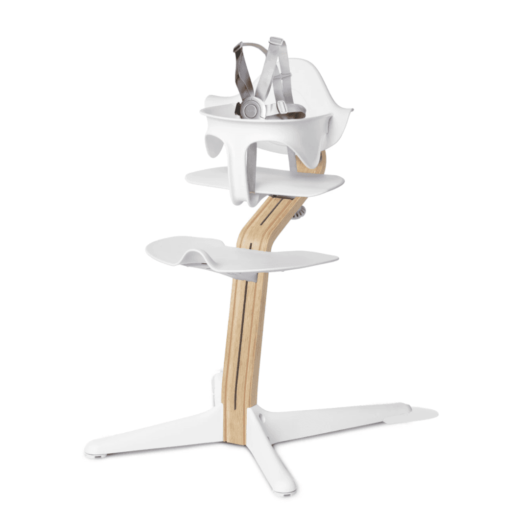 Nomi Highchair in White, modern design suitable for family meals.