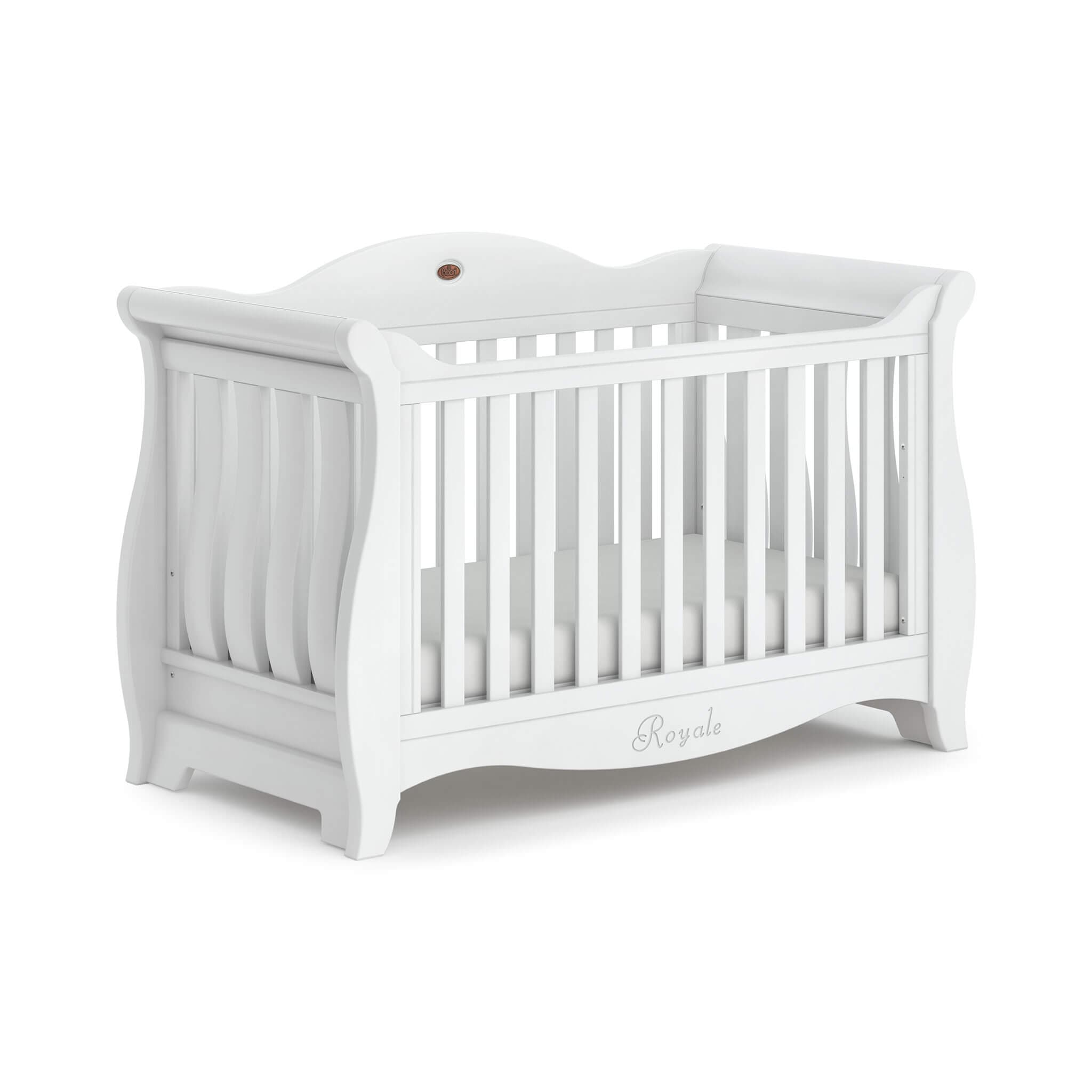 Boori UK Sleigh Royale Cot Bed in a stylish nursery setting.
