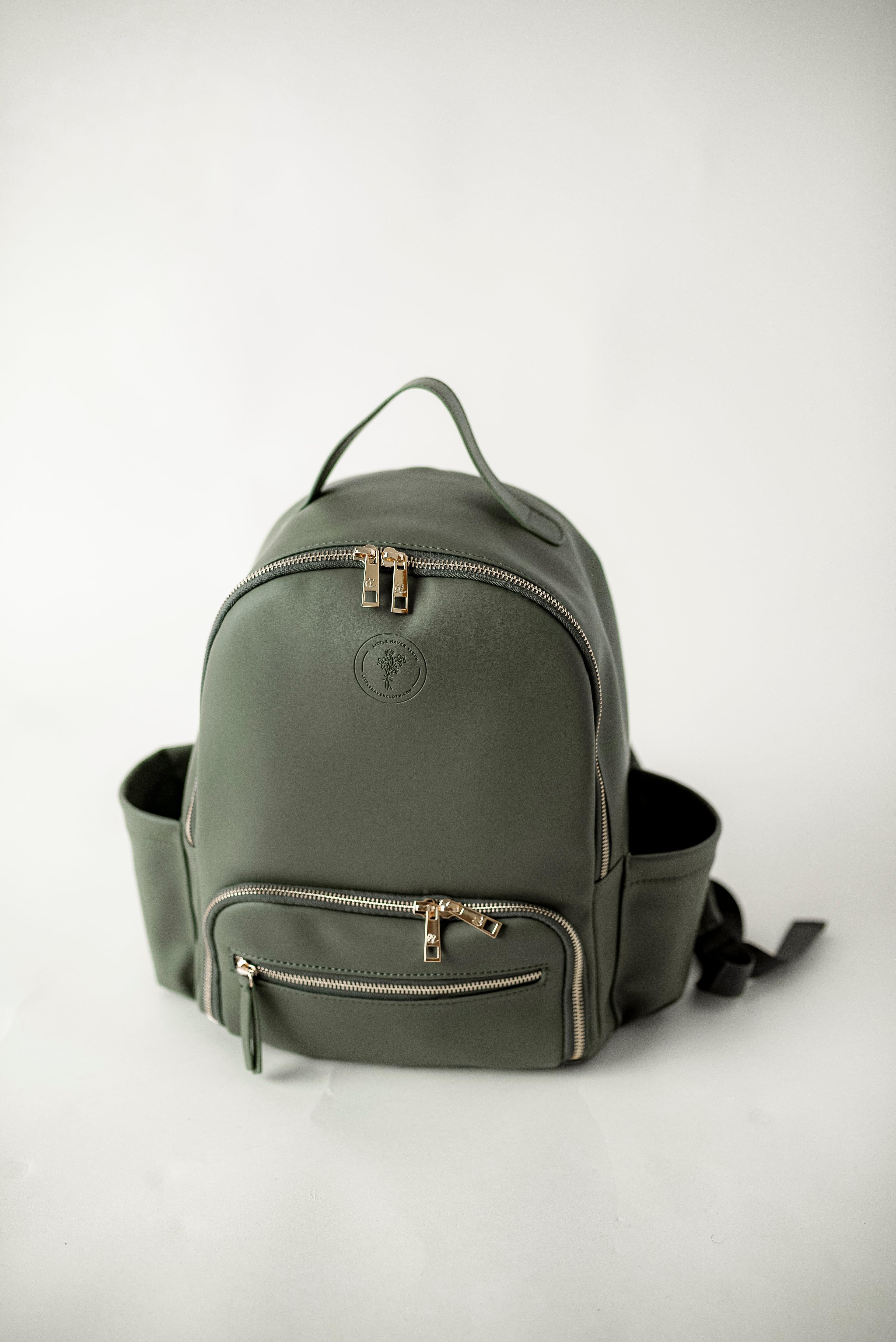 Vegan Leather Diaper Bag by Little Haven, stylish and functional for modern parents.
