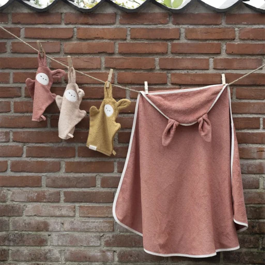Soft and playful Hooded Baby Towel by Fabelab for infants.