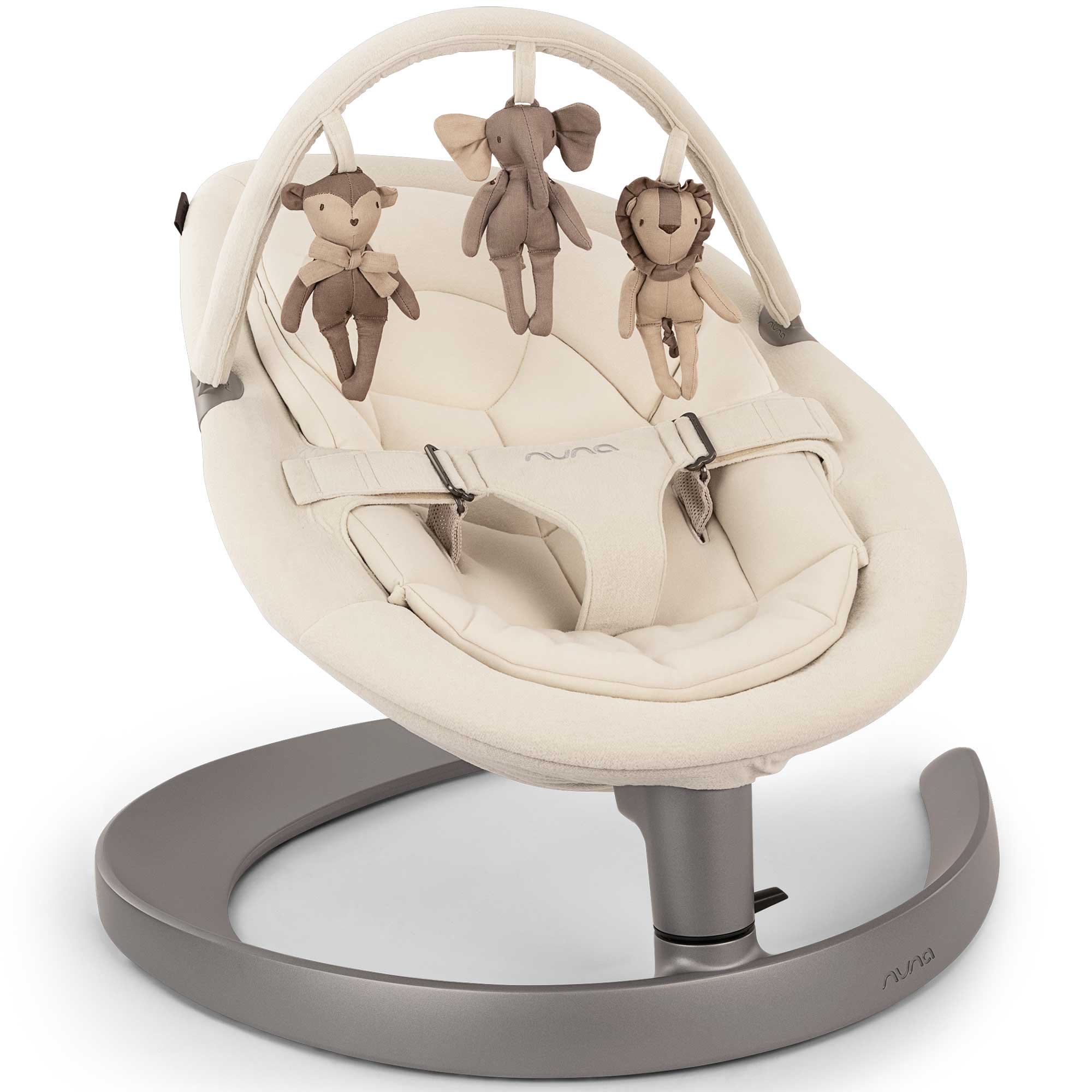 Nuna LEAF Grow Baby Bouncer in Cloud, a comfortable and stylish baby bouncer.